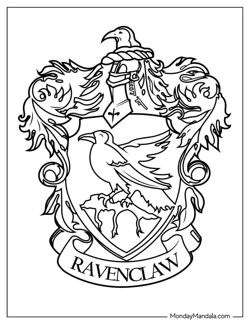 Ravenclaw Insignia coloring page — printable line art