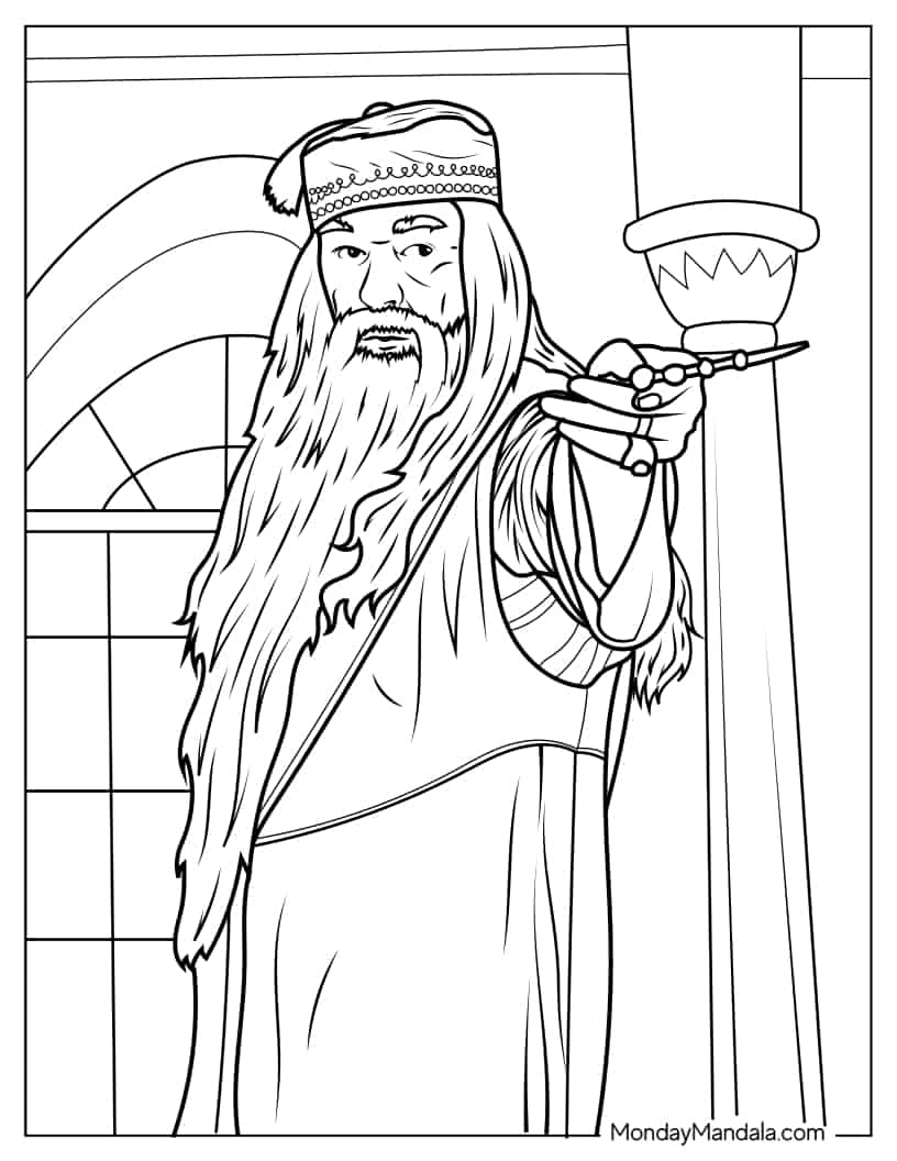 Realistic Albus Dumbledore Coloring In coloring page