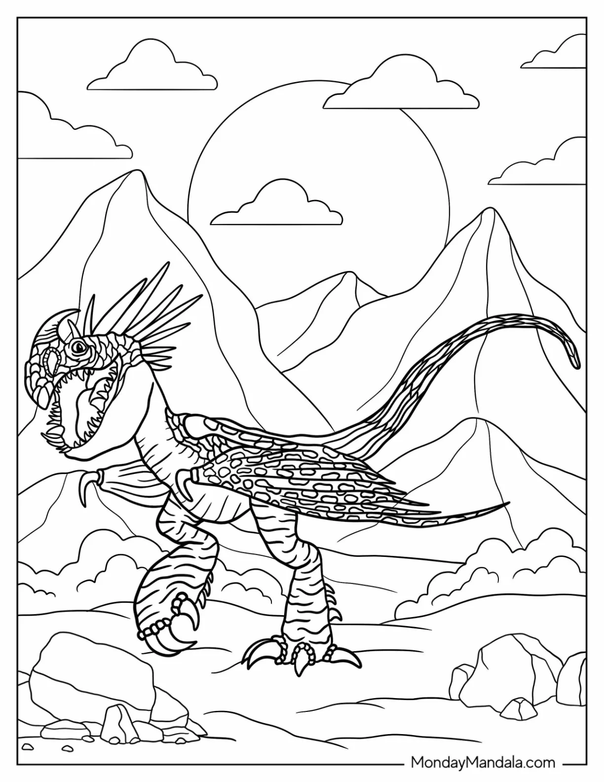 How To Train Your Dragon Coloring Page of Detailed Stormfly coloring page