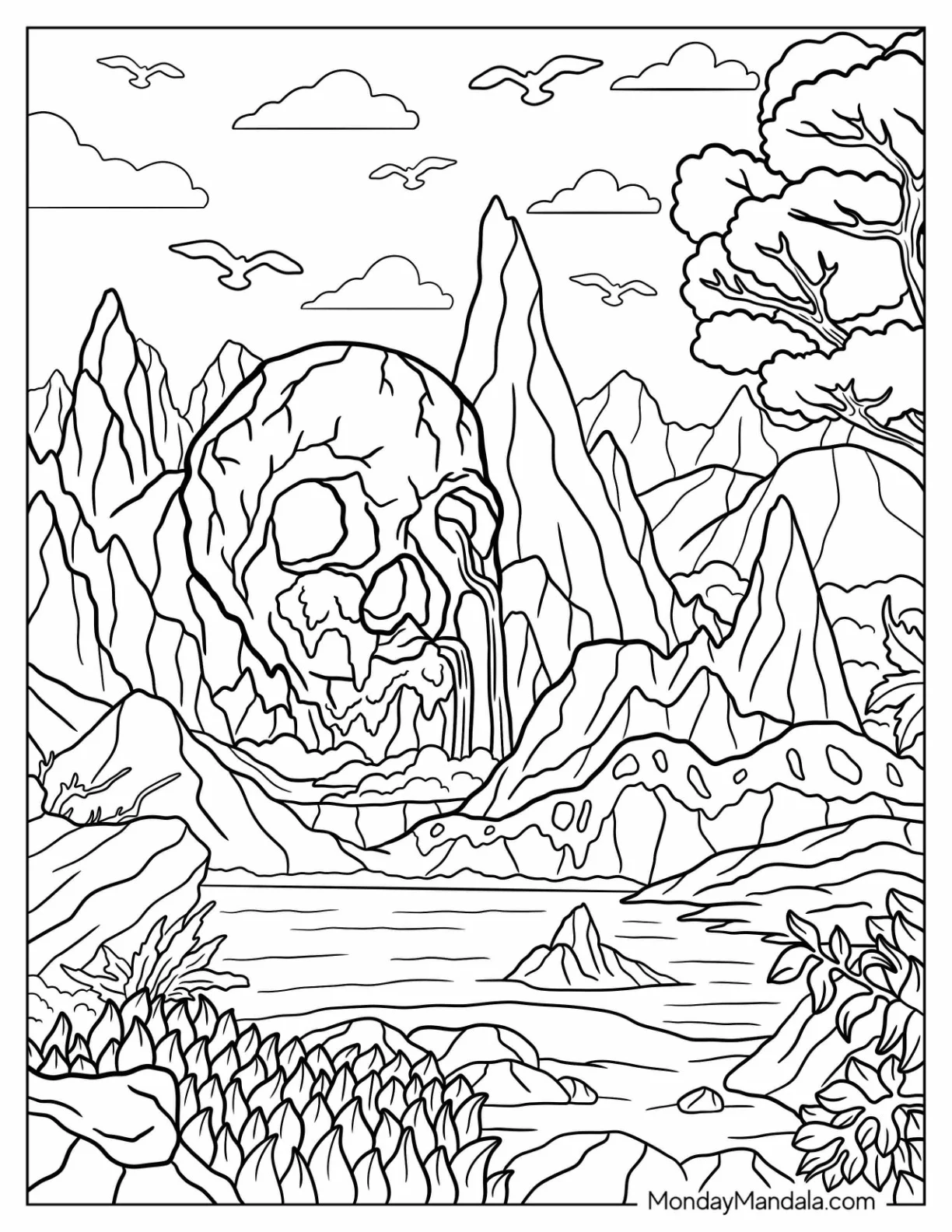 Detailed King Kong Coloring Page Skull Island coloring page