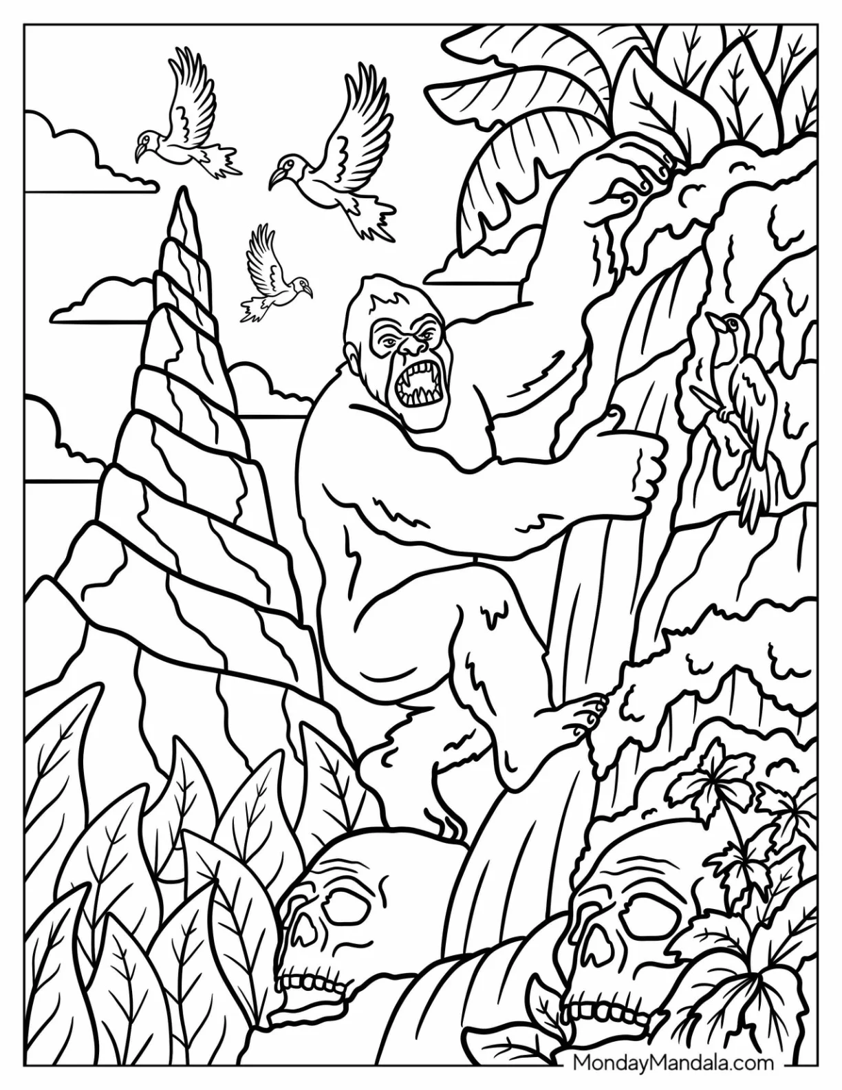 Roaring King Kong Coloring PageClimbing Mountain coloring page