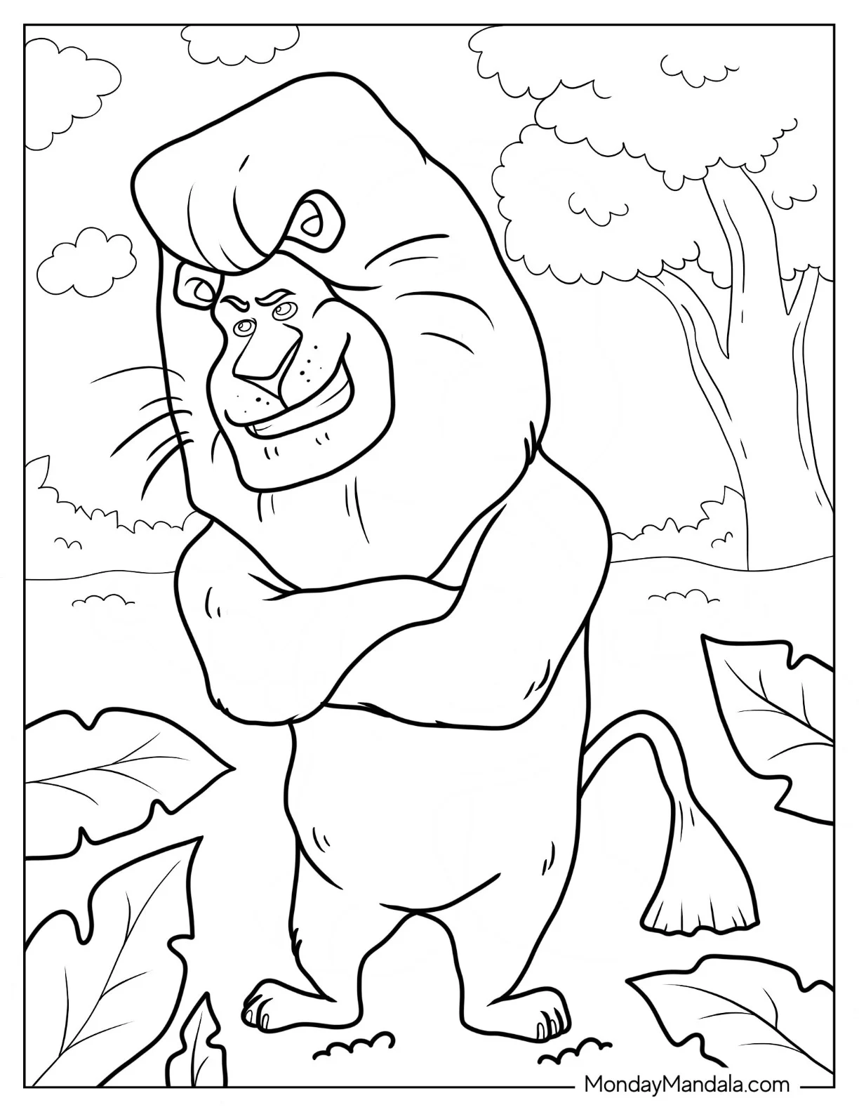 Makunga In The Forest Madagascar Coloring Page coloring page