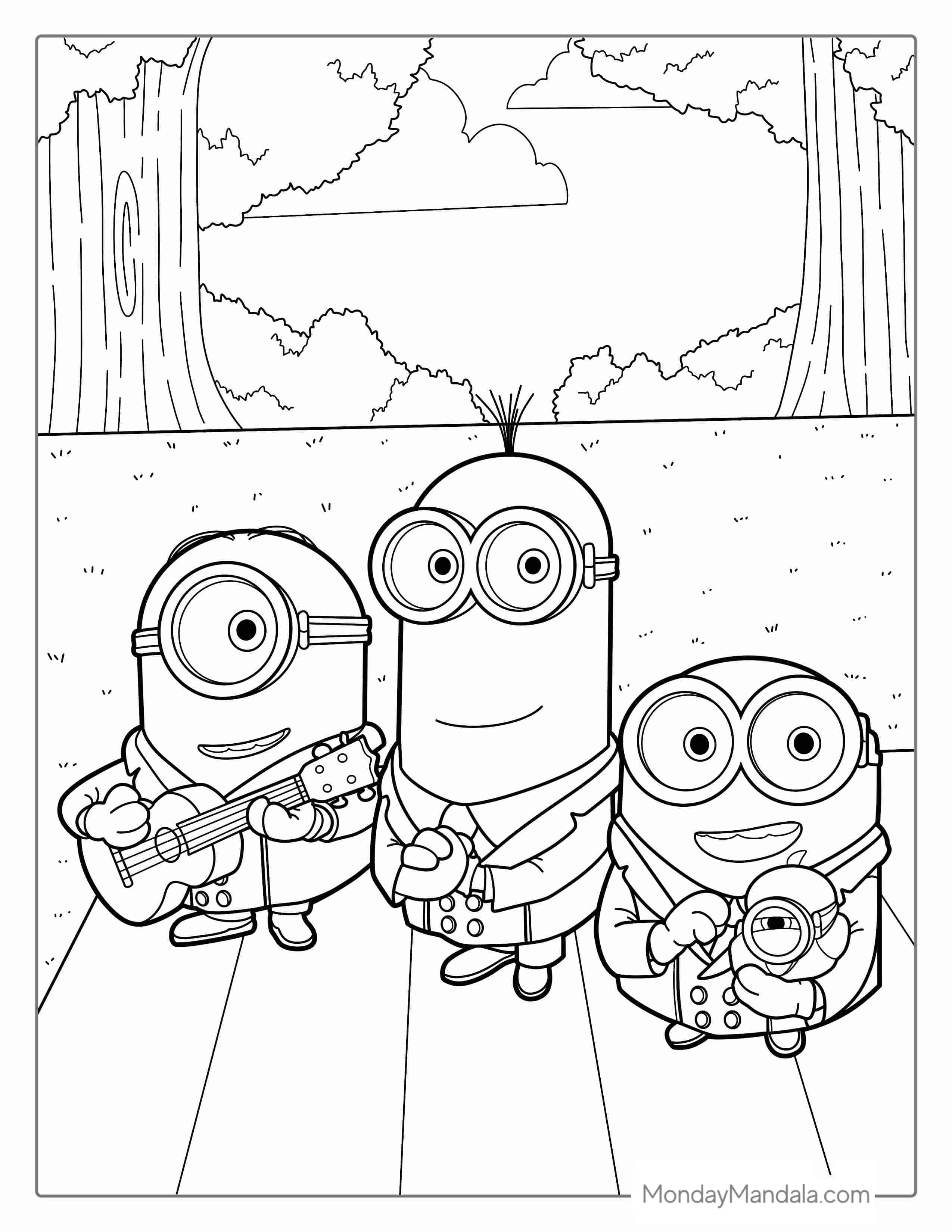 Bob, Kevin And Stuart Coloring Sheet coloring page
