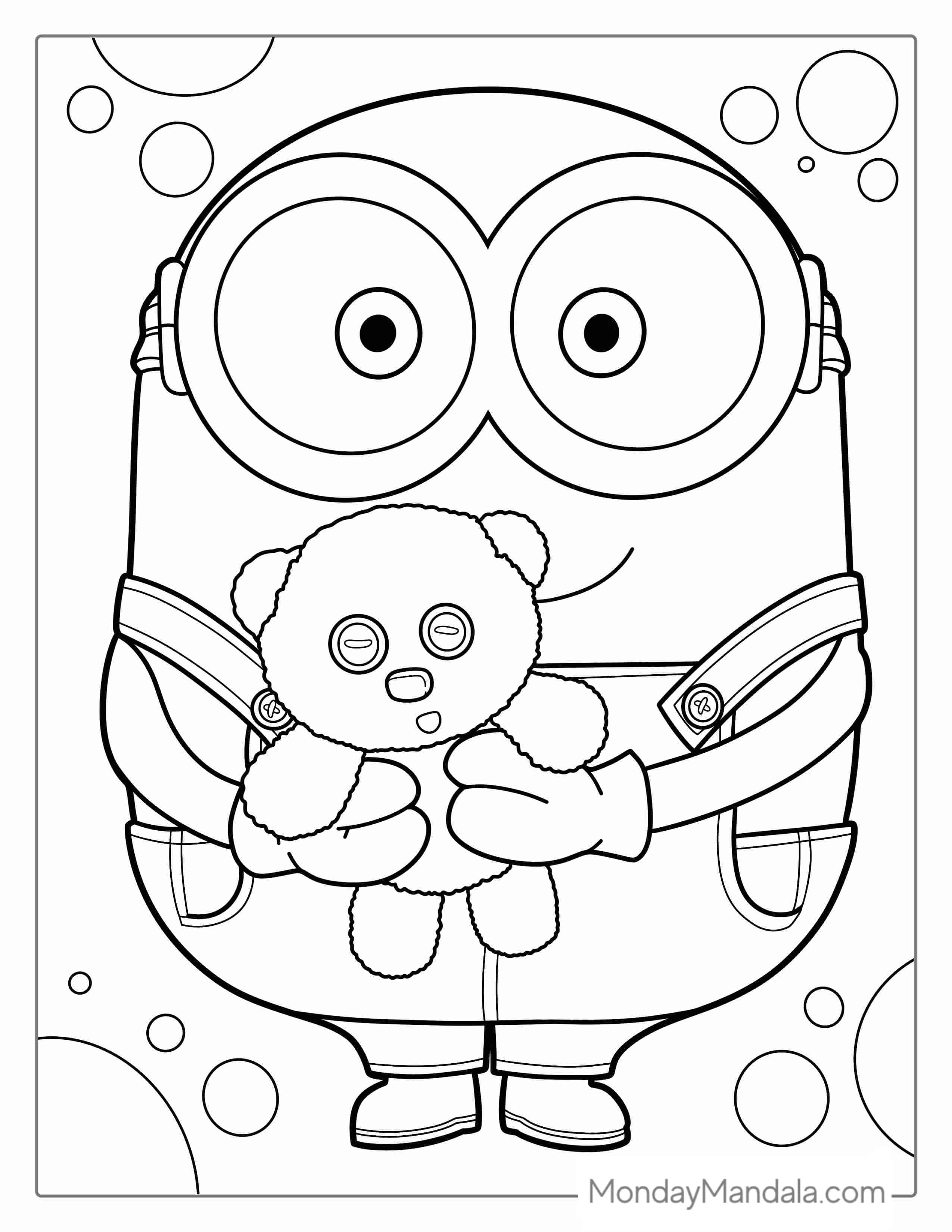 Easy Outline Of Minion Bob To Color For Kids coloring page