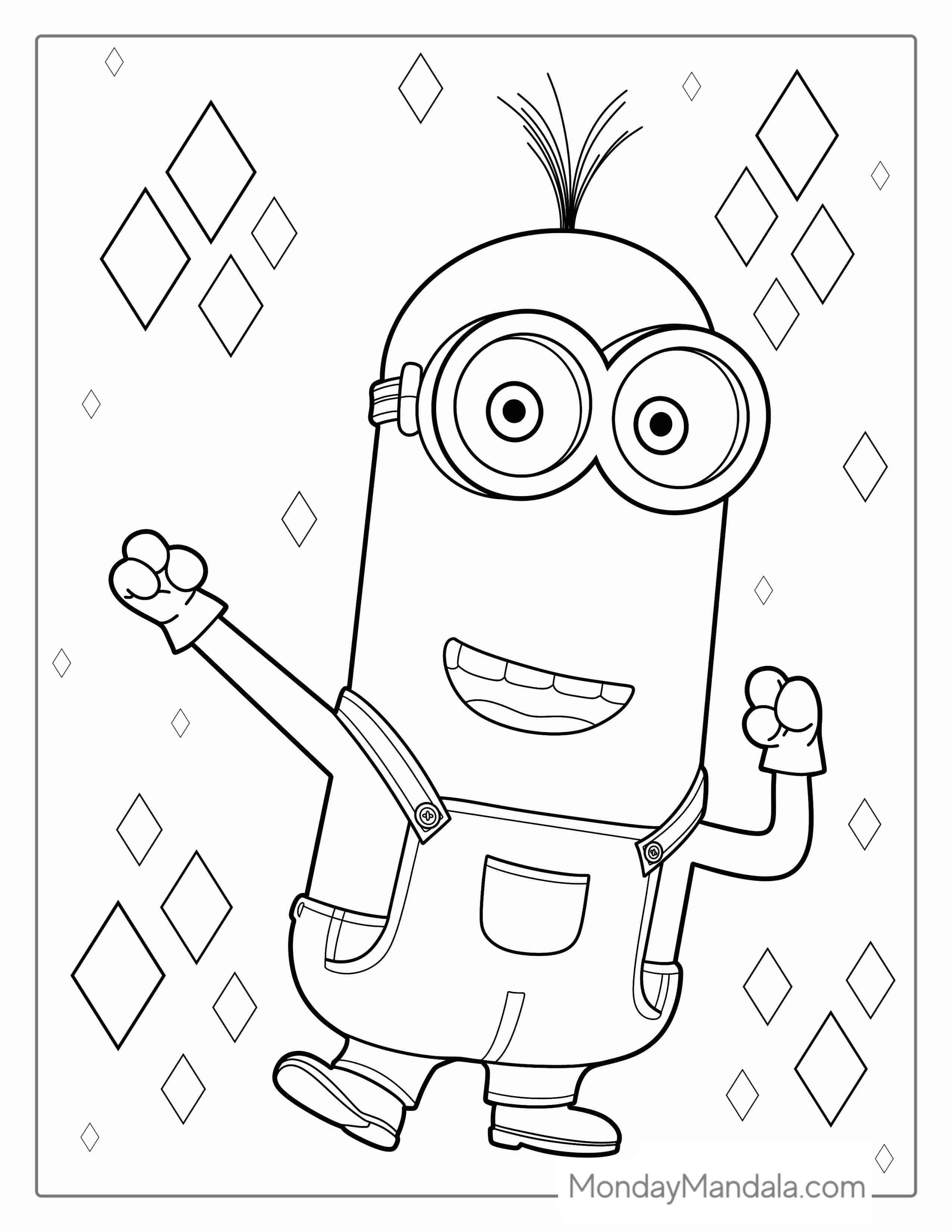 Minion Kevin Coloring Sheet For Kids coloring page