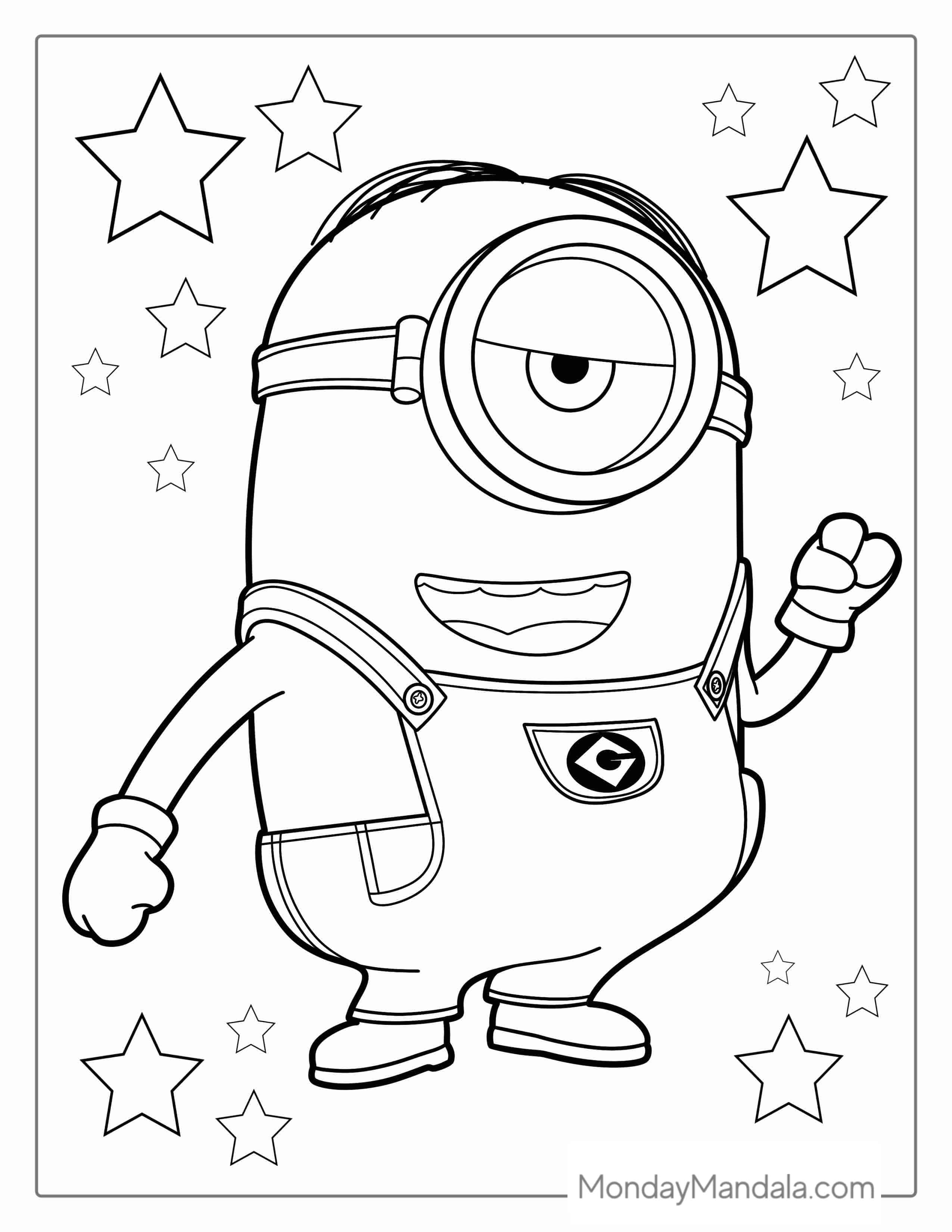 Minion Kevin Dancing Coloring Page coloring page