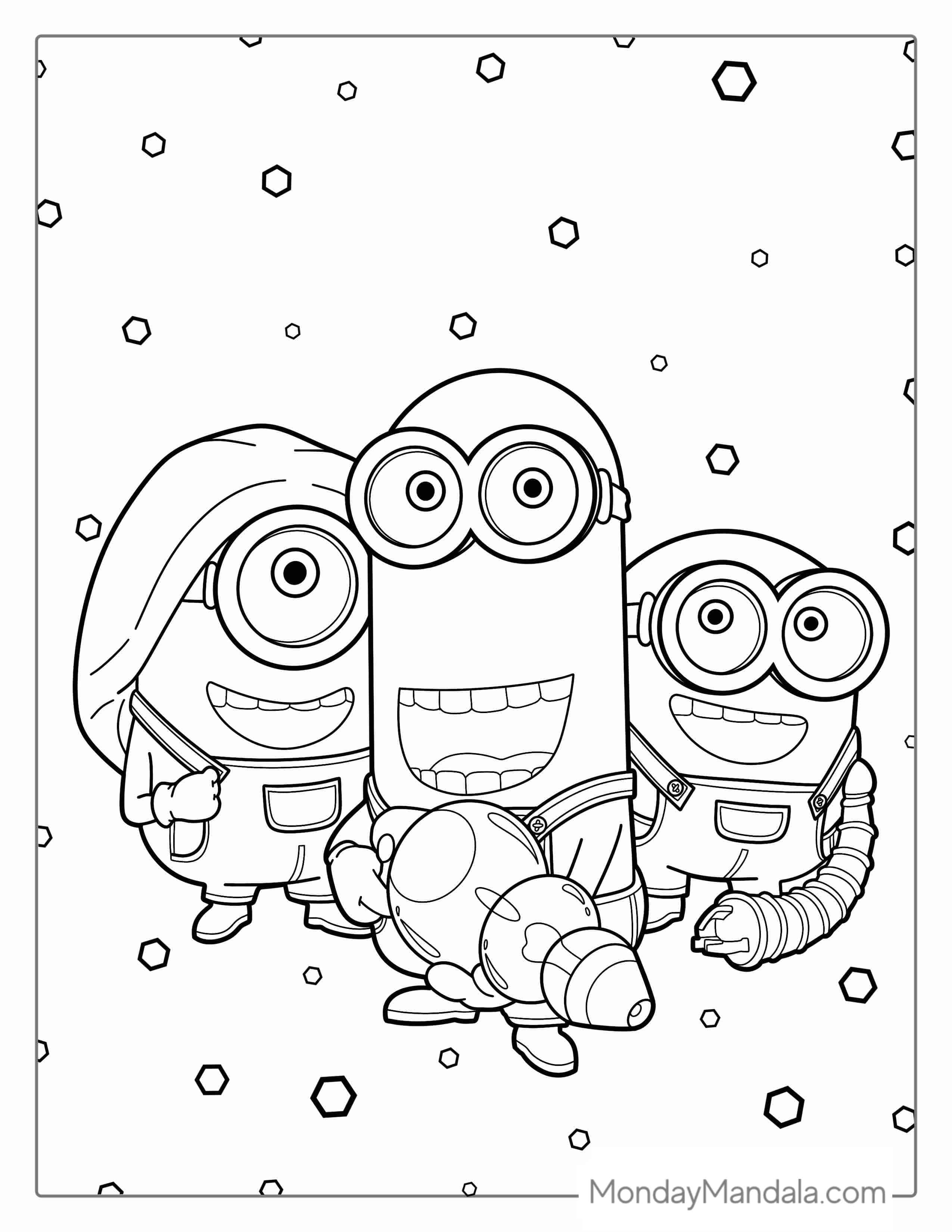 Playful Minions Coloring Page For Preschoolers coloring page