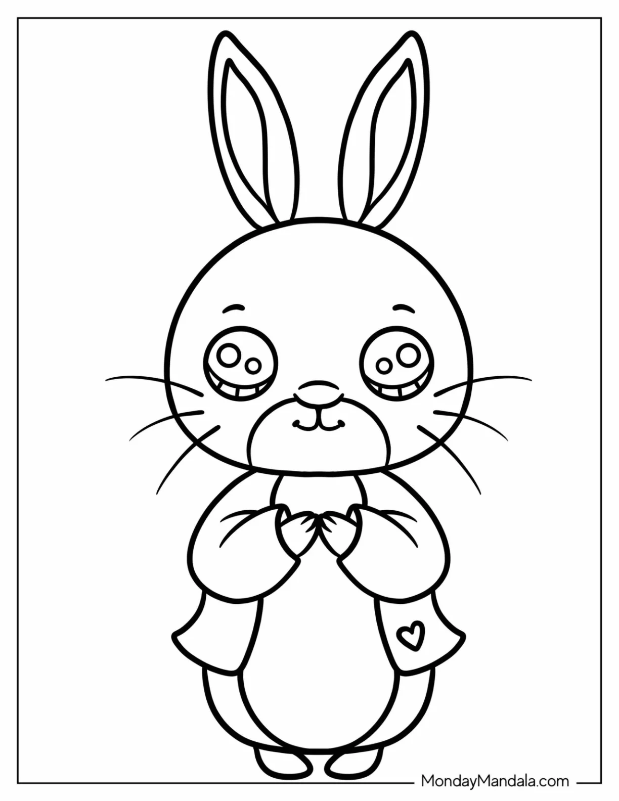 Kawaii Peter Rabbit Coloring Page For Preschoolers coloring page