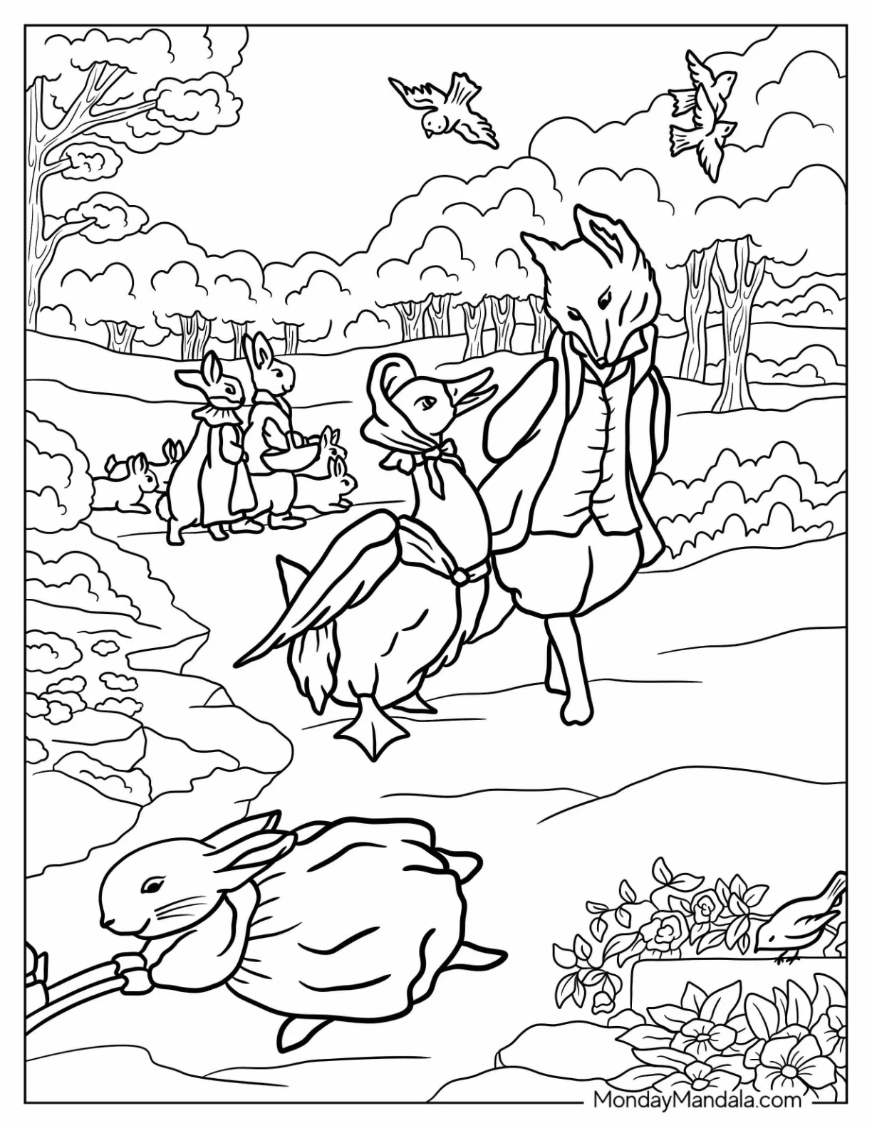 Peter Rabbit Coloring Page Of Jemima Puddle Duck Walking With Mark Huckerby coloring page