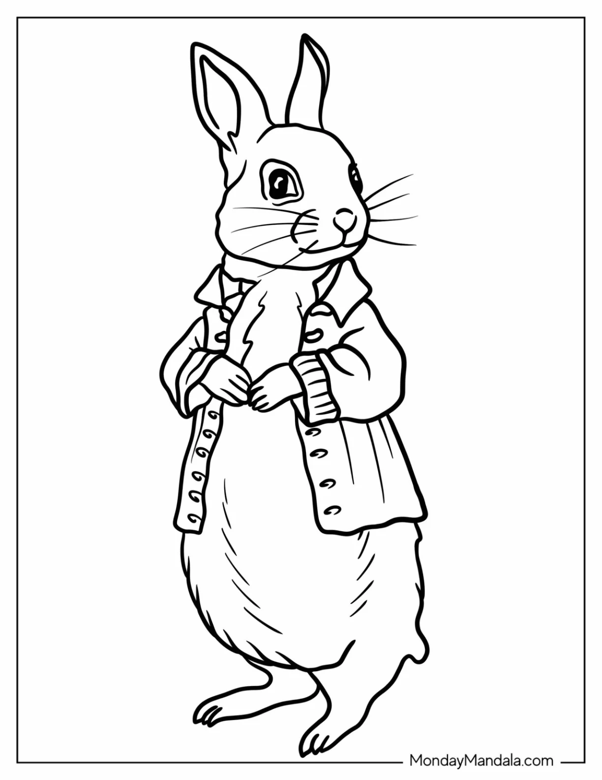 Simple Peter Rabbit Coloring Page For Kids coloring page