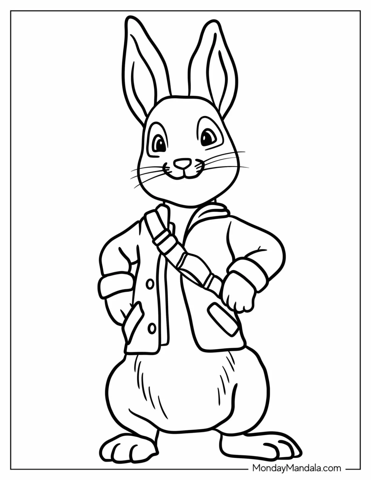 Simple Peter Rabbit Coloring Page For Preschoolers coloring page