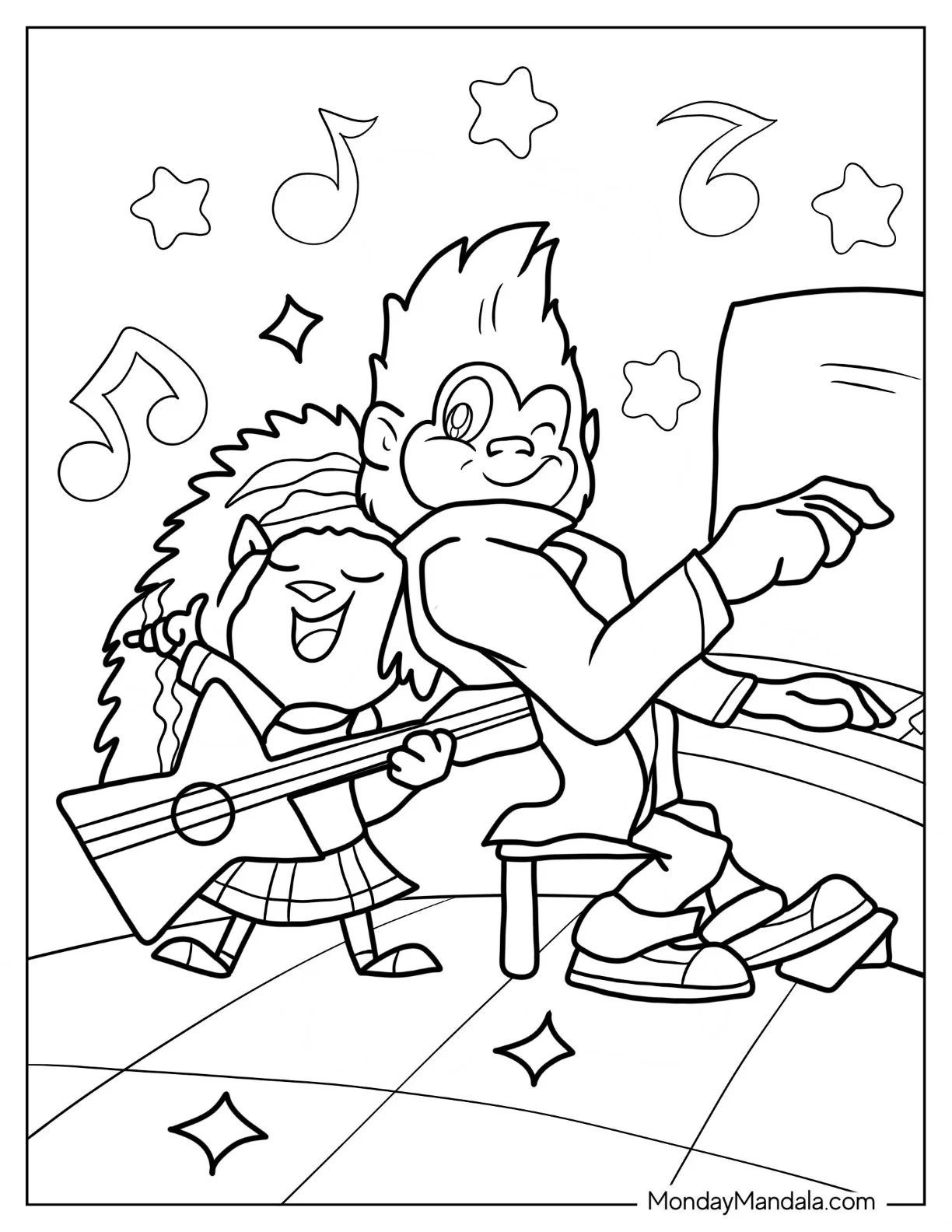 Sing coloring pages