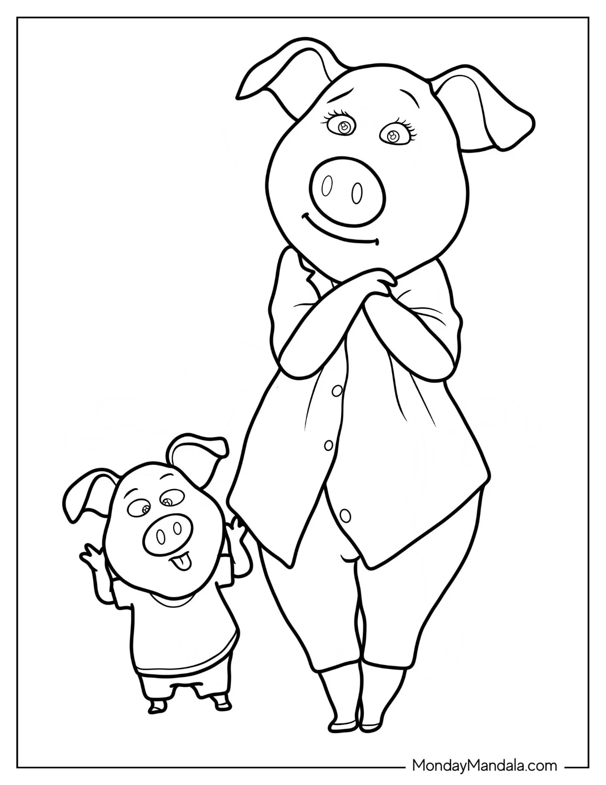Sing Coloring Page Of Rosita With Her Son Sing coloring page