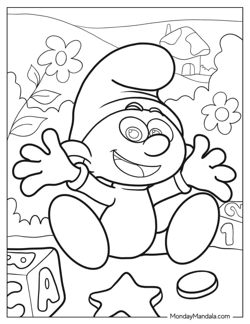 Angelo Baby Smurf coloring page