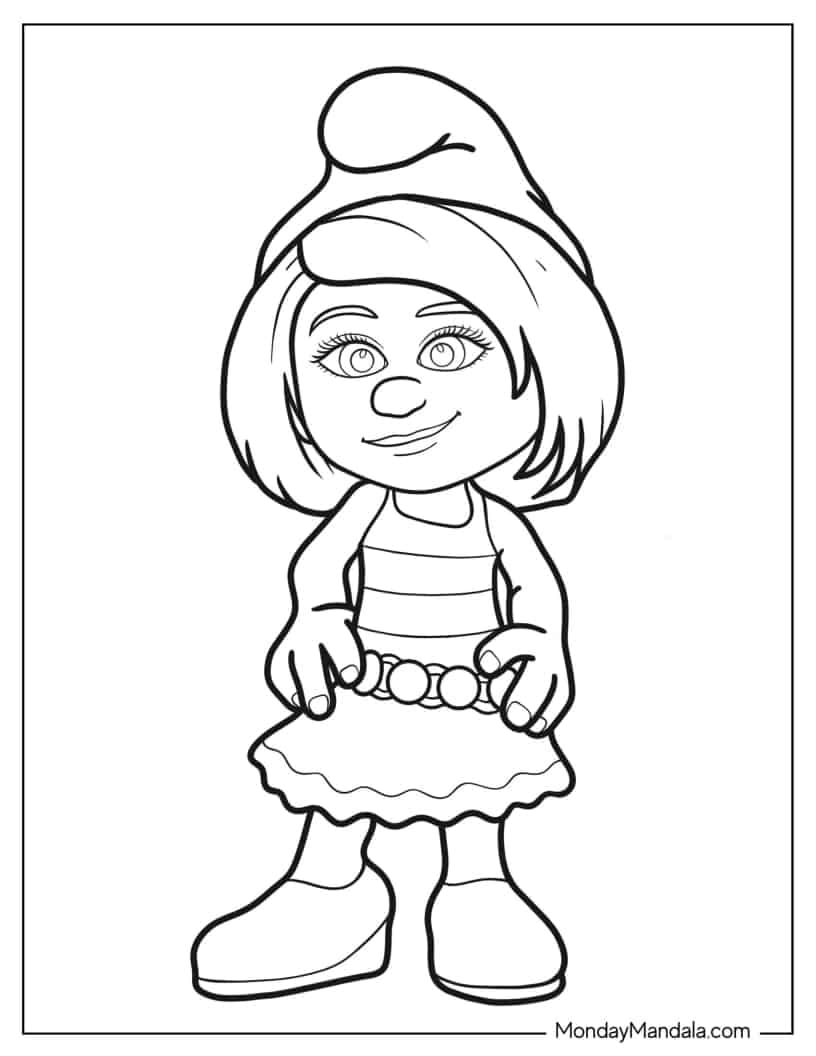 Cute Vexy Smurf Coloring Page coloring page