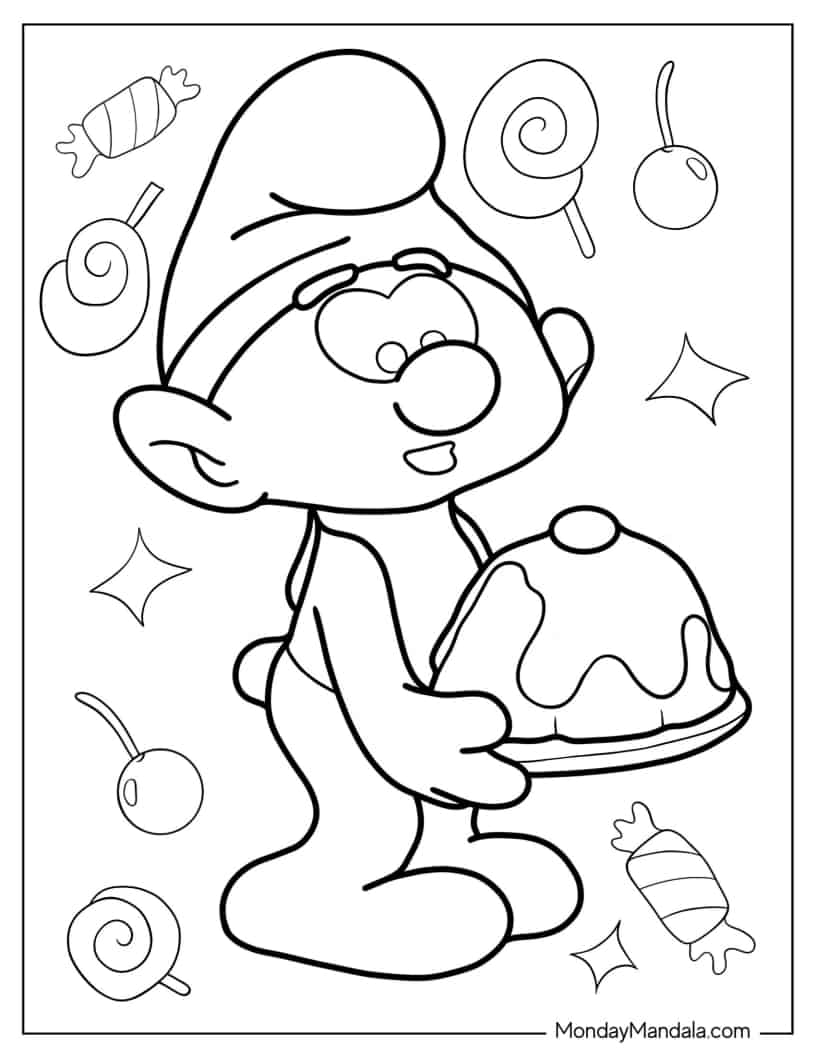 Schleich Greedy Smurf Coloring Page coloring page