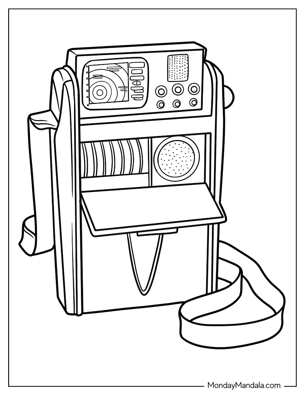 Easy Star Trek Coloring Page Of Tricorder For Kids coloring page