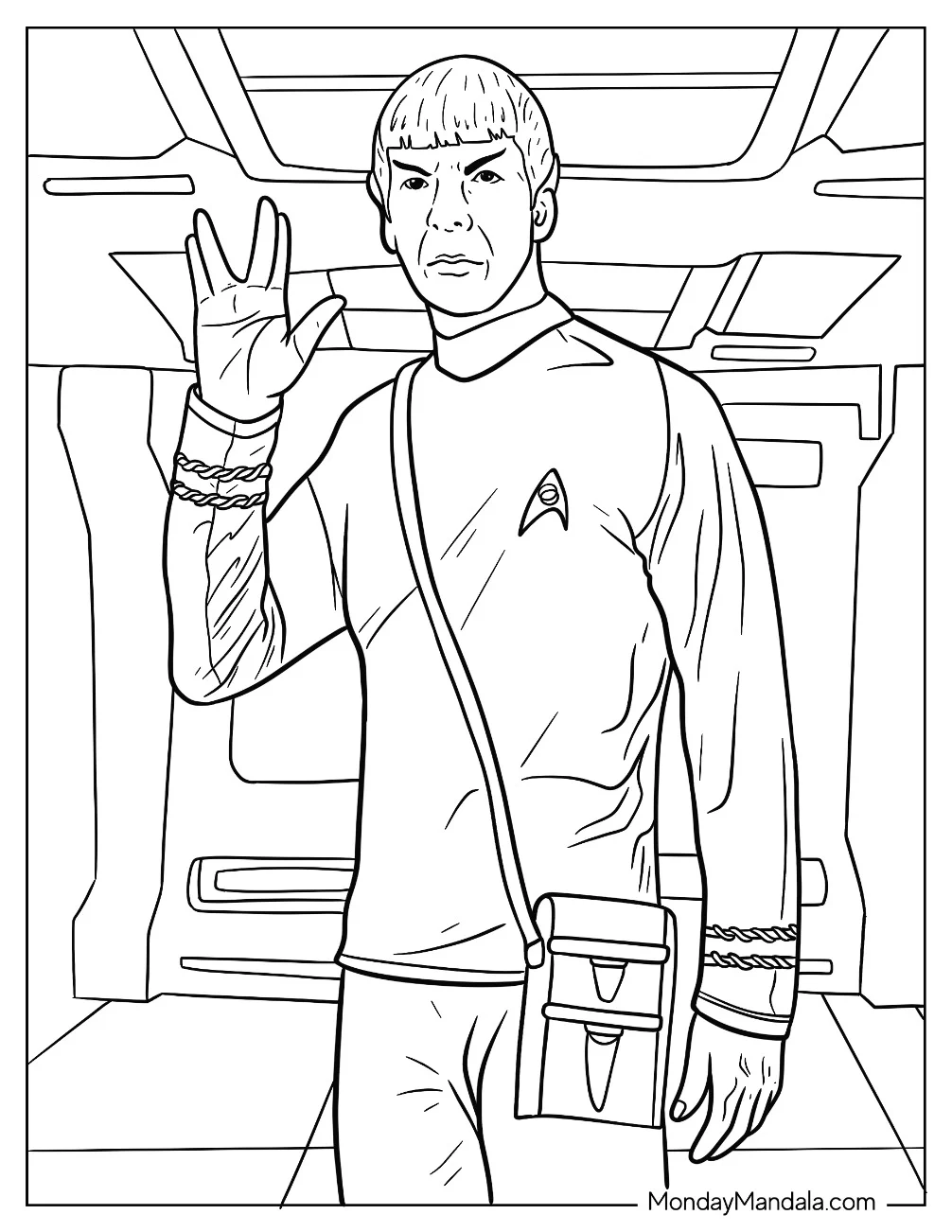 Spock Doing The Vulcan Salute Star Trek Coloring Page coloring page