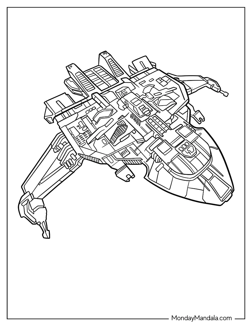 Star Trek Coloring Page Of Detailed Maquis Raider Starship coloring page