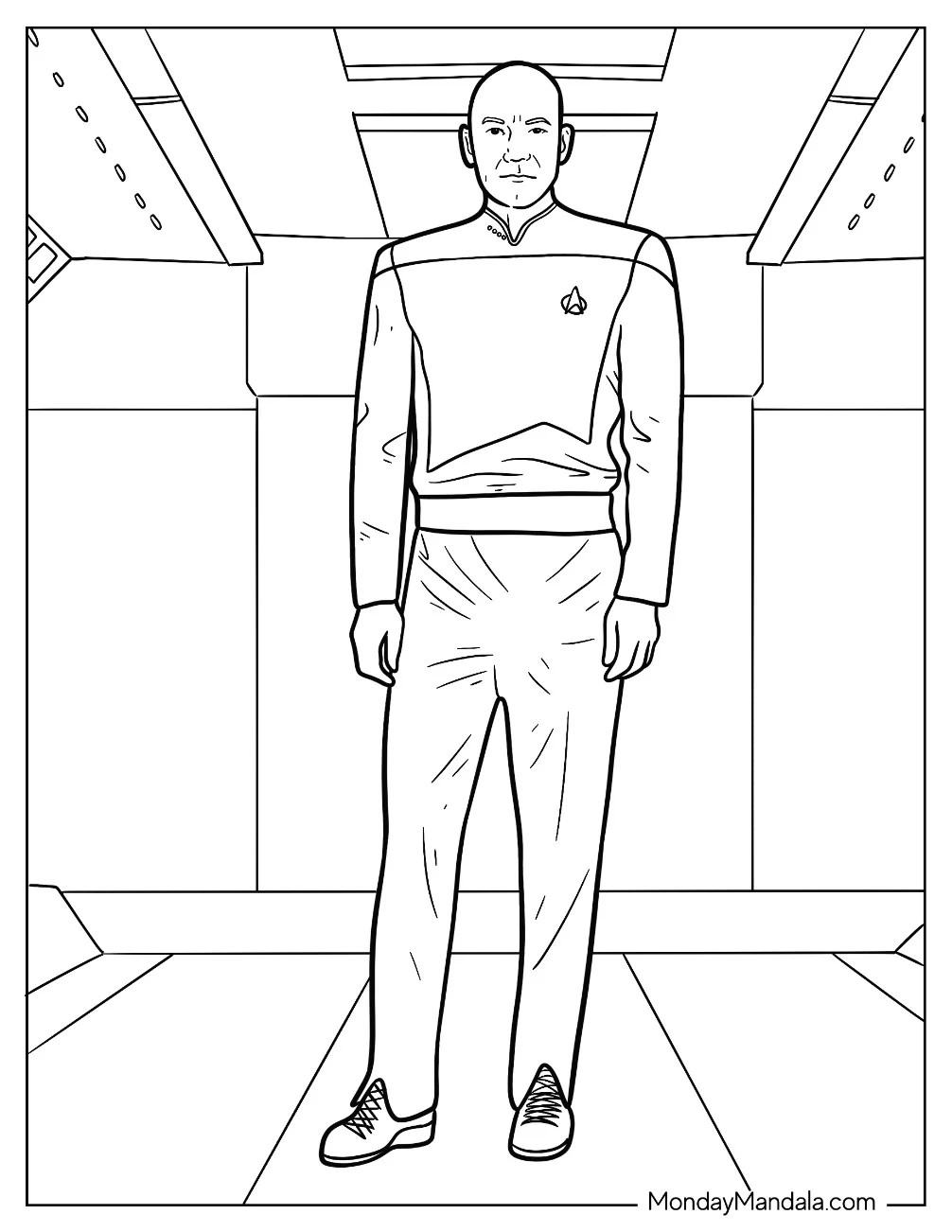 Star Trek Coloring Page Of Realistic Jean Luc Picard coloring page