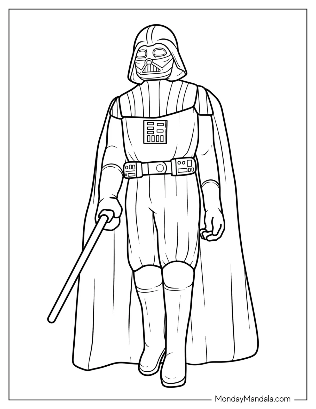 Easy Darth Vader Coloring Page For Kids coloring page