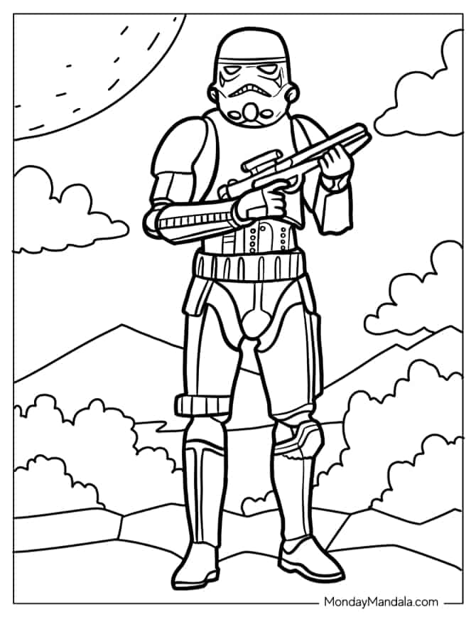 Easy Stormtrooper Outline Coloring Sheet coloring page