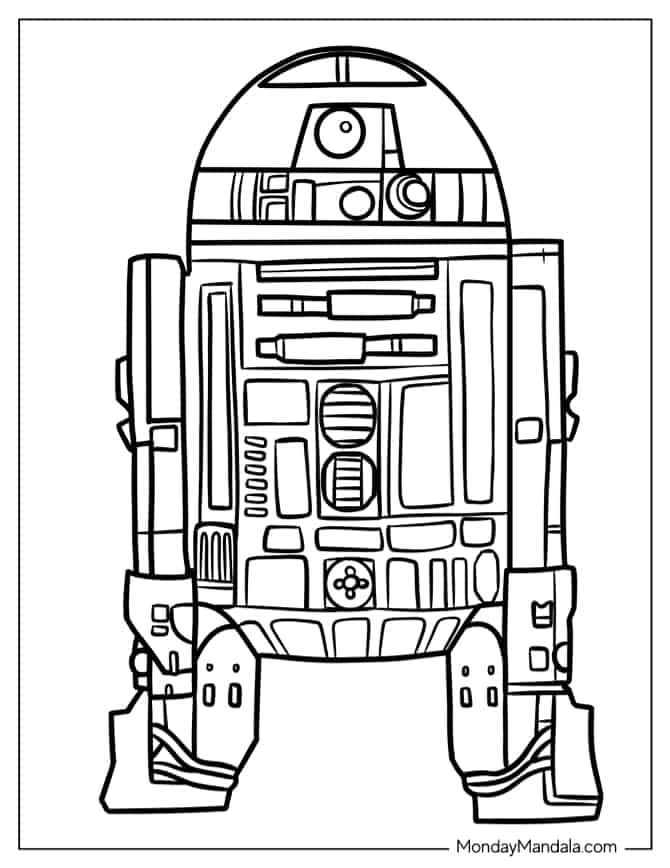 R2-D2 Coloring Page For Kids coloring page