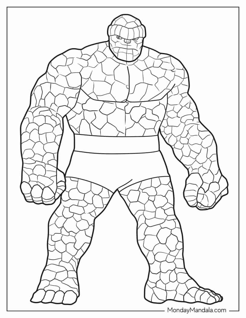 Ben Grimm The Thing Coloring Page For Preschoolers coloring page
