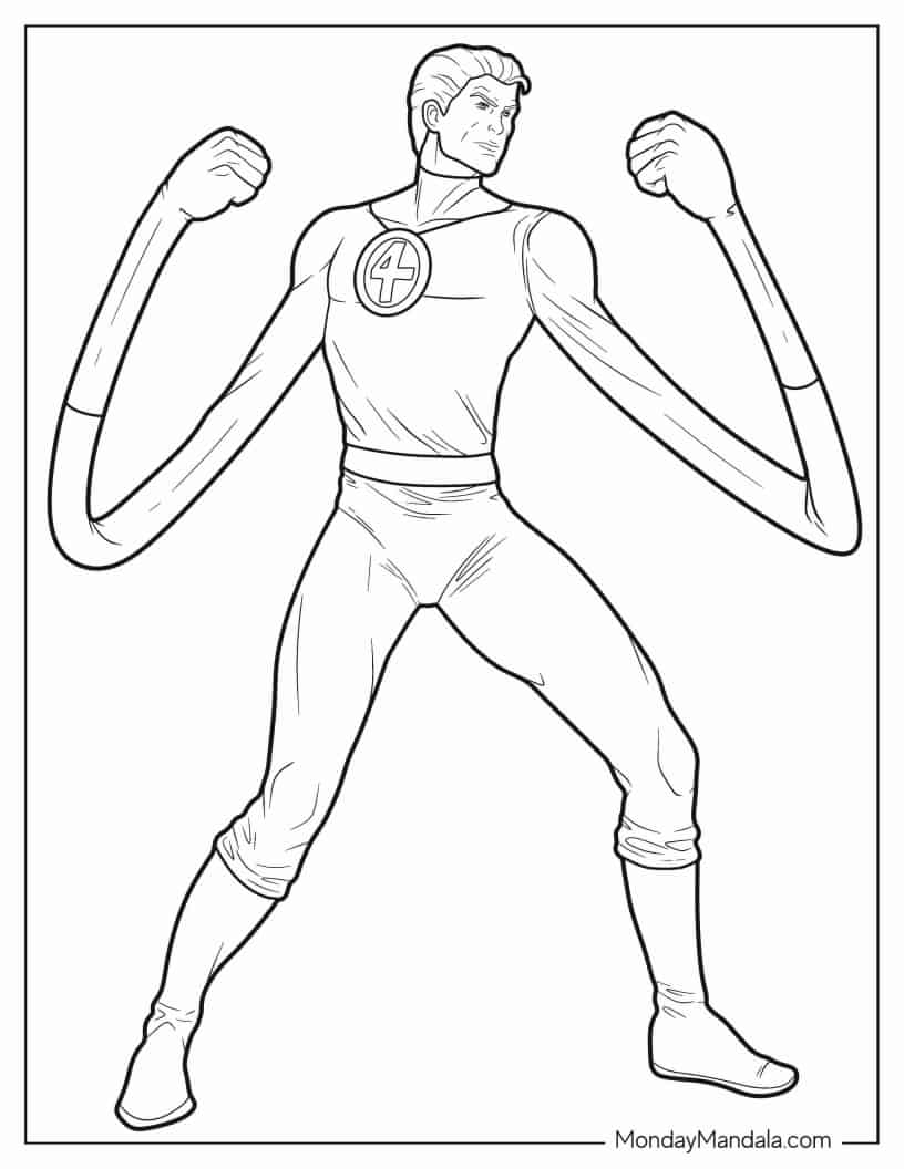 Reed Richards Mr. Fantastic Coloring Page For Kids coloring page