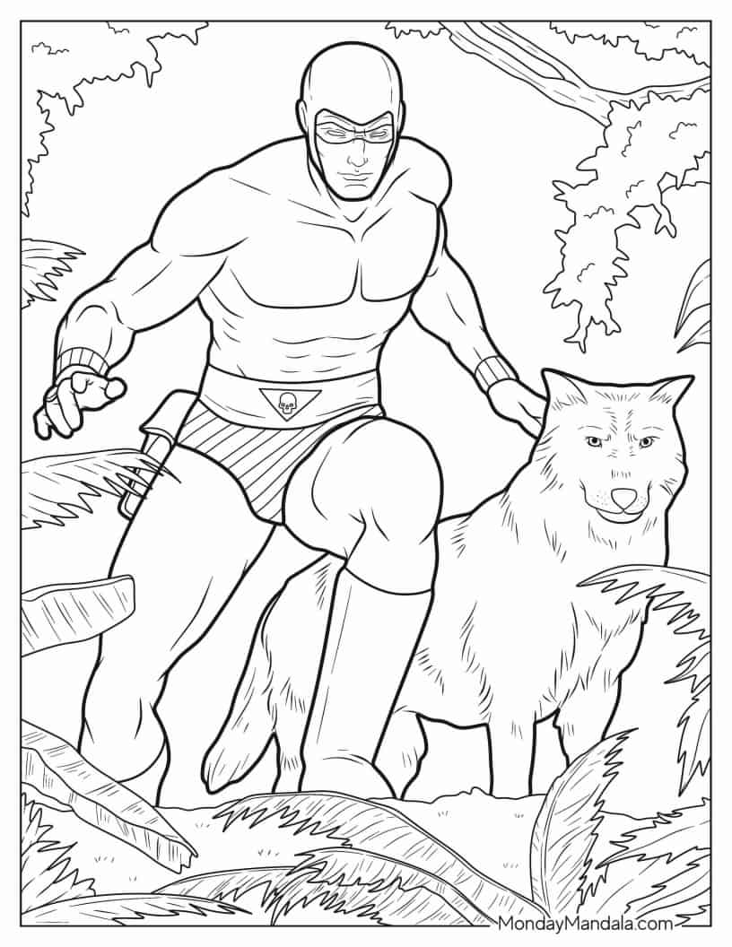 The Phantom With Devil Dog Coloring Sheet coloring page