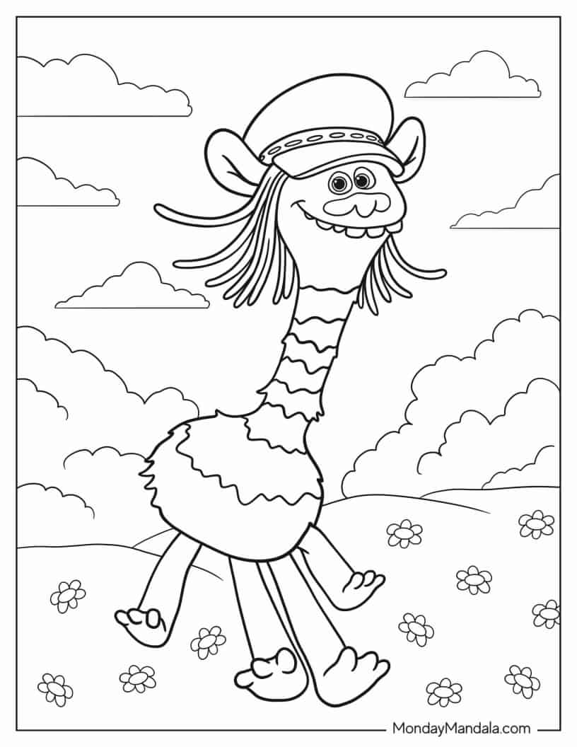 Cooper Troll Coloring Sheet For Young Kids coloring page — printable line art