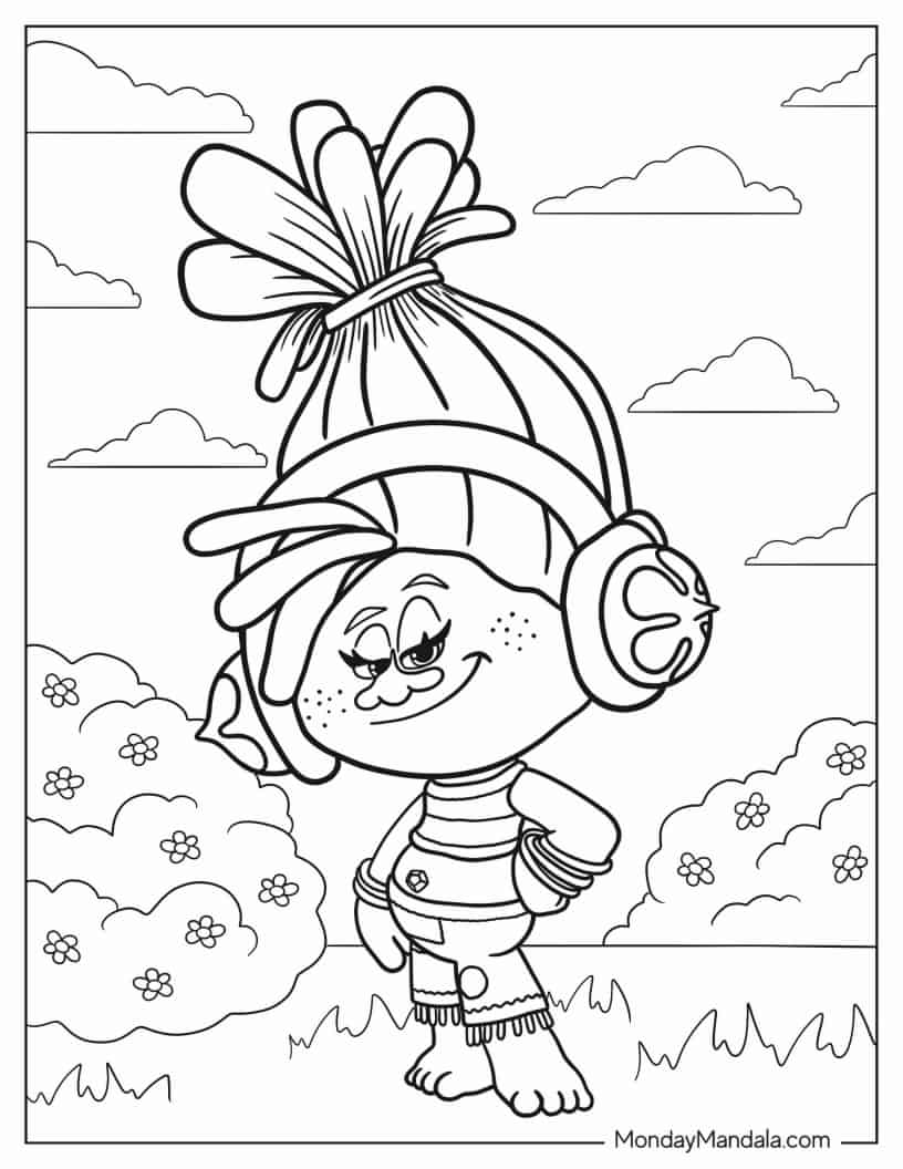 DJ Suki Troll coloring page