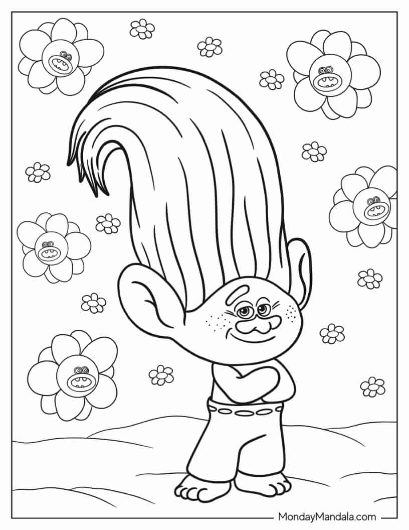 Easy Creek Troll Coloring Sheet coloring page