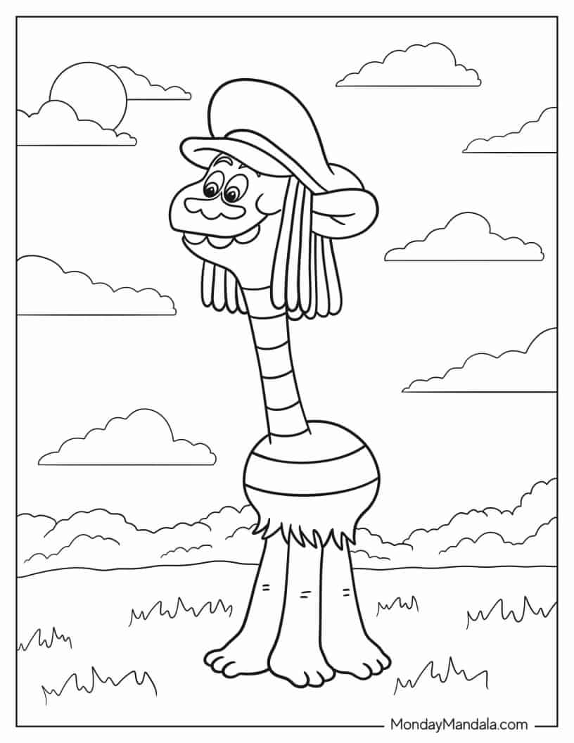 Easy Outline of Cooper Troll coloring page — printable line art