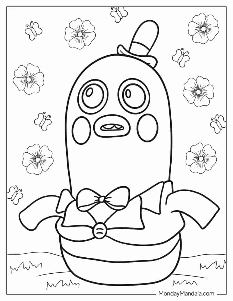 Kawaii Mr. Dinkles To Color In For Kids coloring page — printable line art