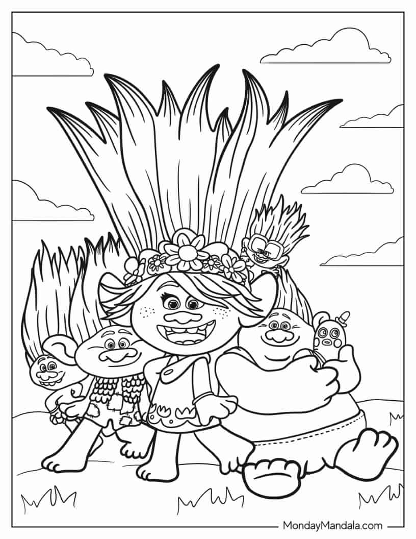 Trolls coloring pages