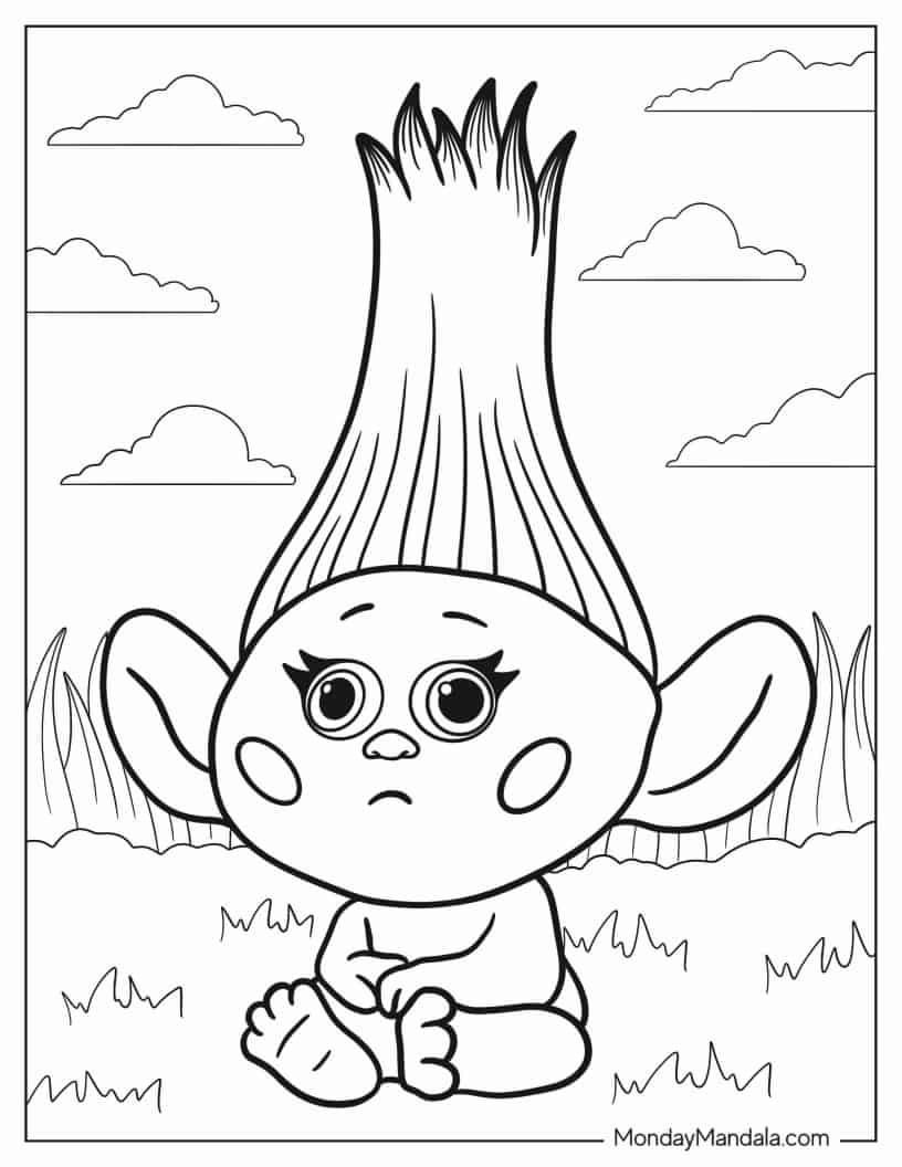 Simple Keith Troll Coloring Page for Kids coloring page