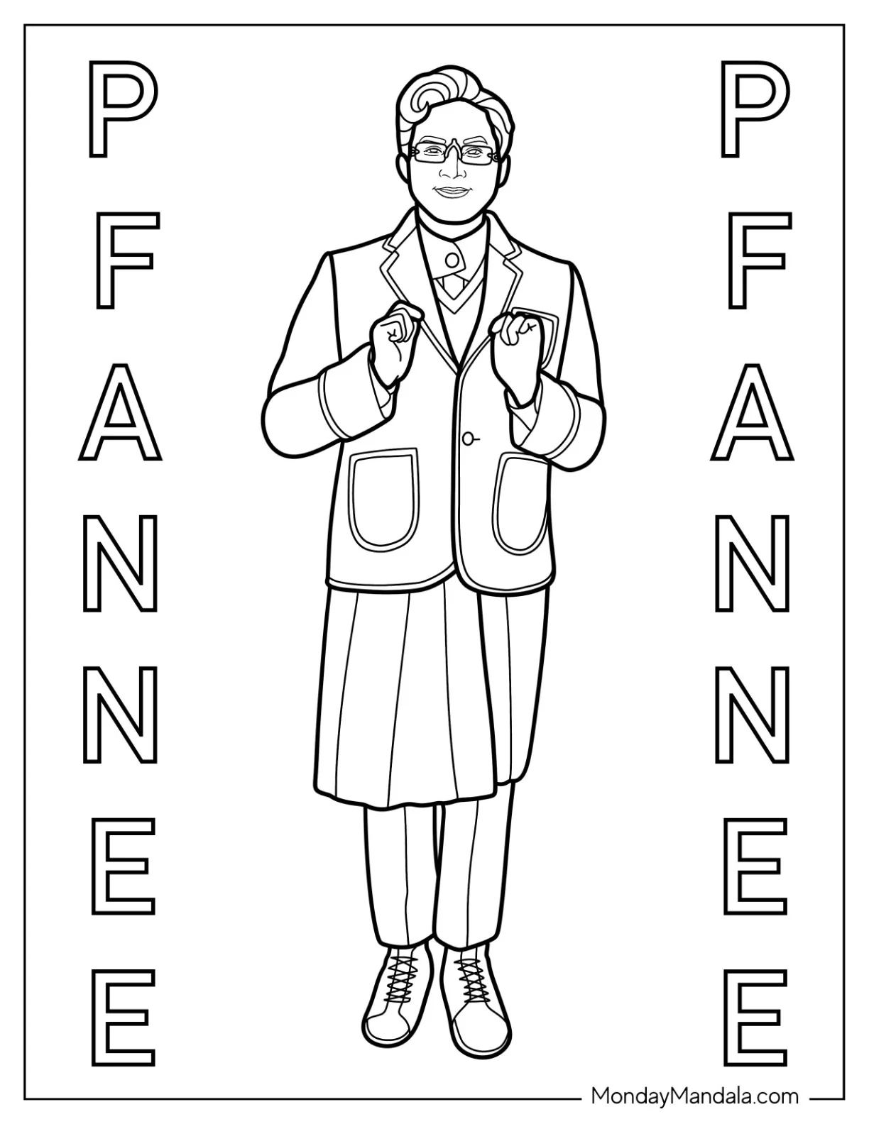 Wicked Coloring Page Of Adorable Wicked Pfannee coloring page — printable line art