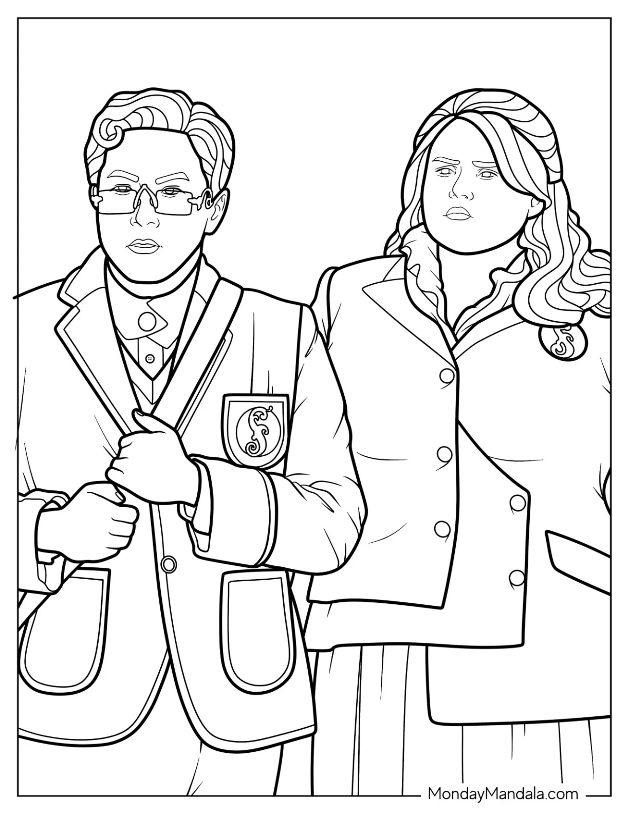 Wicked Coloring Page Of Shenshen Minkos With Pfannee coloring page — printable line art