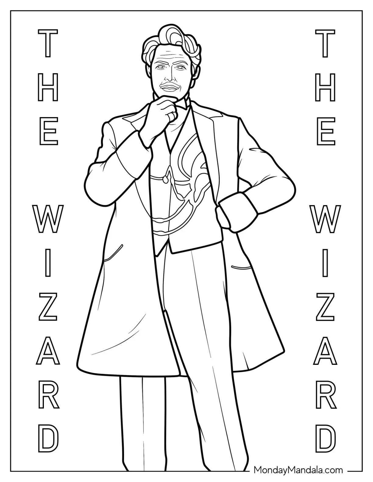 Wicked Coloring Pages Of Jeff Goldblum As The Wizard Of Oz coloring page