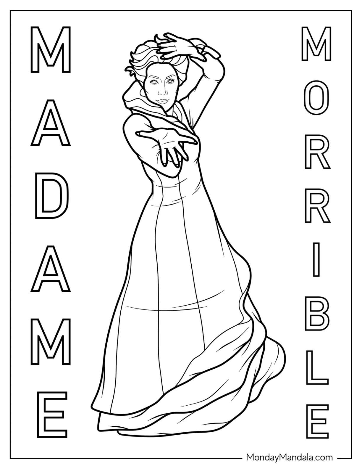Wicked Coloring Pages Of Madame Morrible Performing Sorcery coloring page
