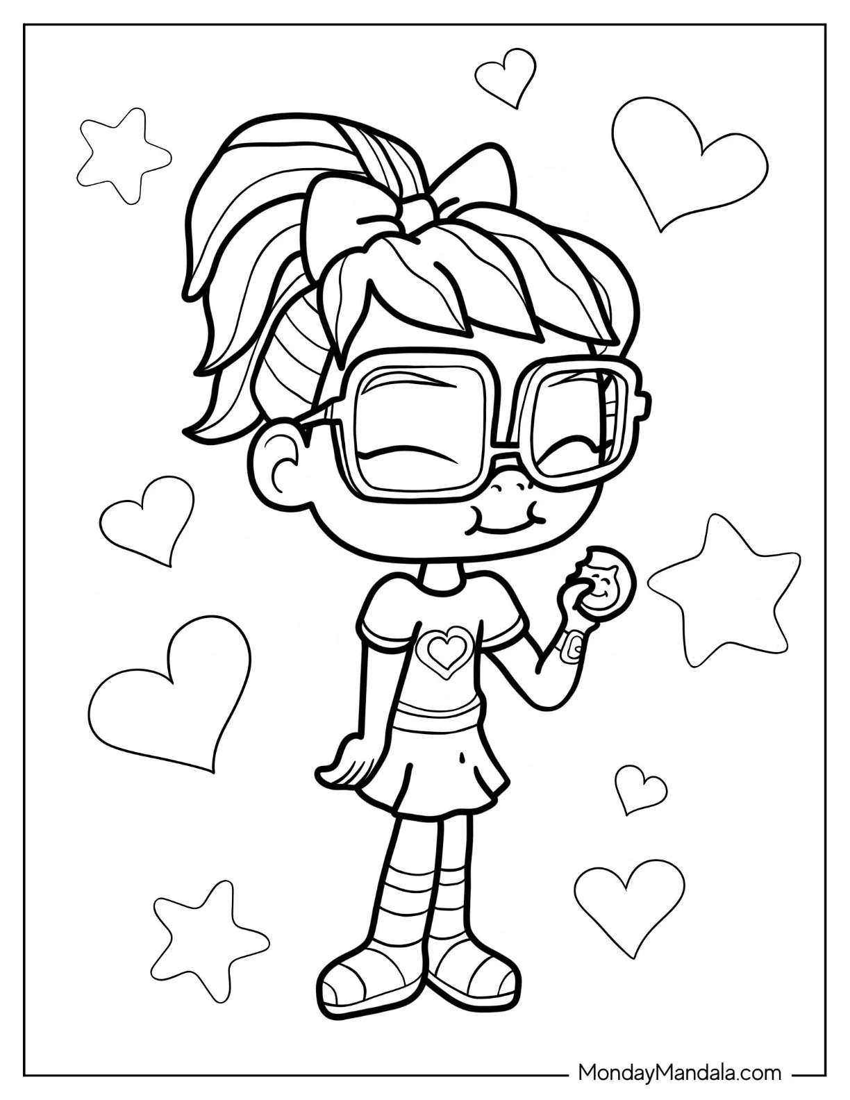 Abby Hatcher Coloring Page Eating A Cookie coloring page