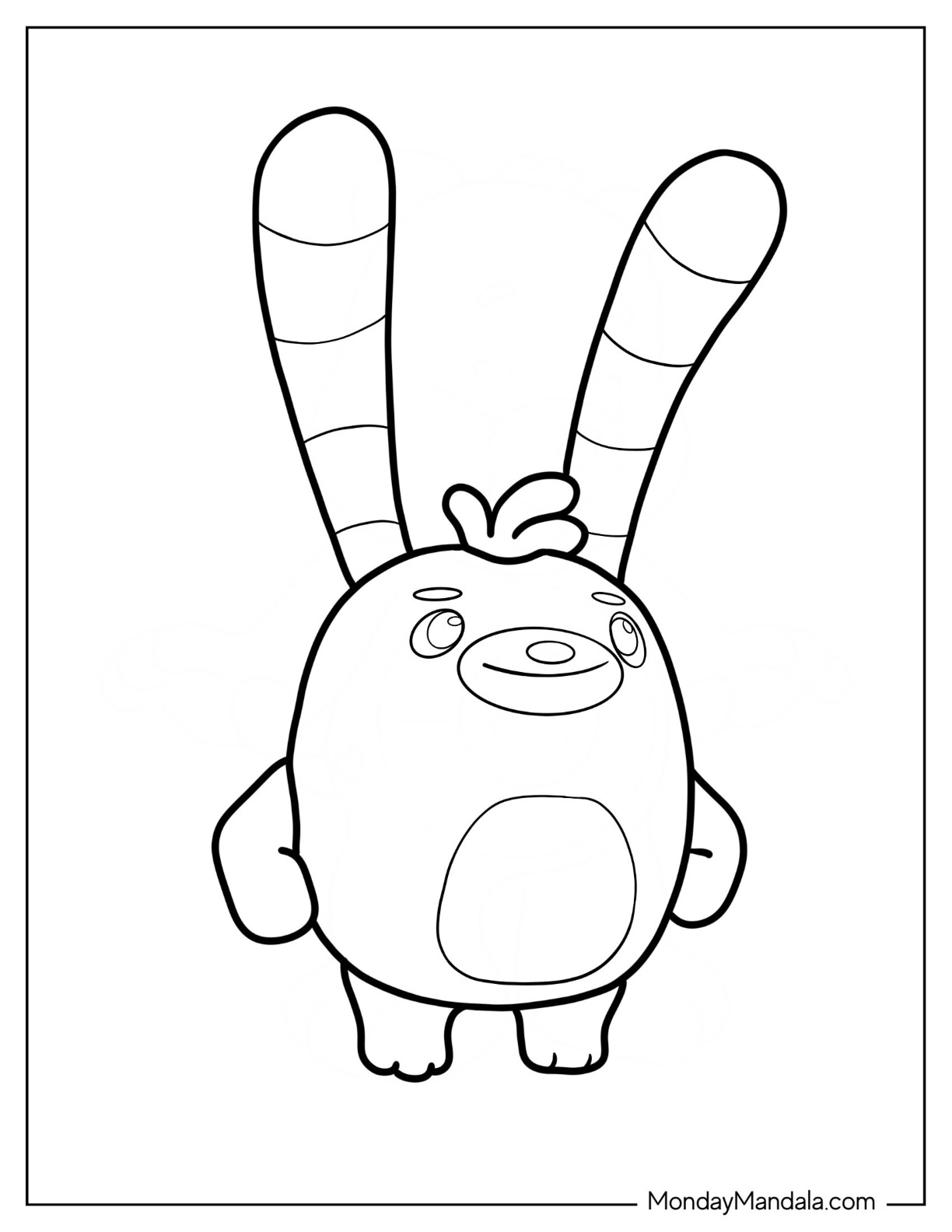 Abby Hatcher Coloring Page Of Bozzly With Hands On Waist coloring page — printable line art