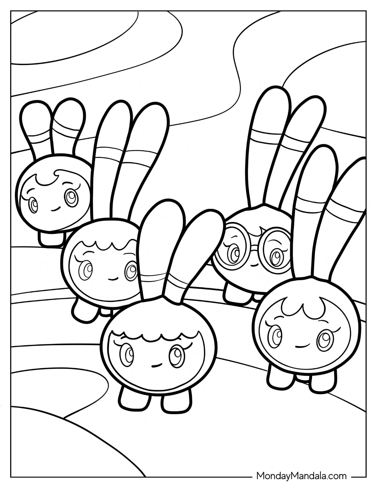 Abby Hatcher Coloring Page Of Kawaii Squeaky Peepers For Preschoolers coloring page