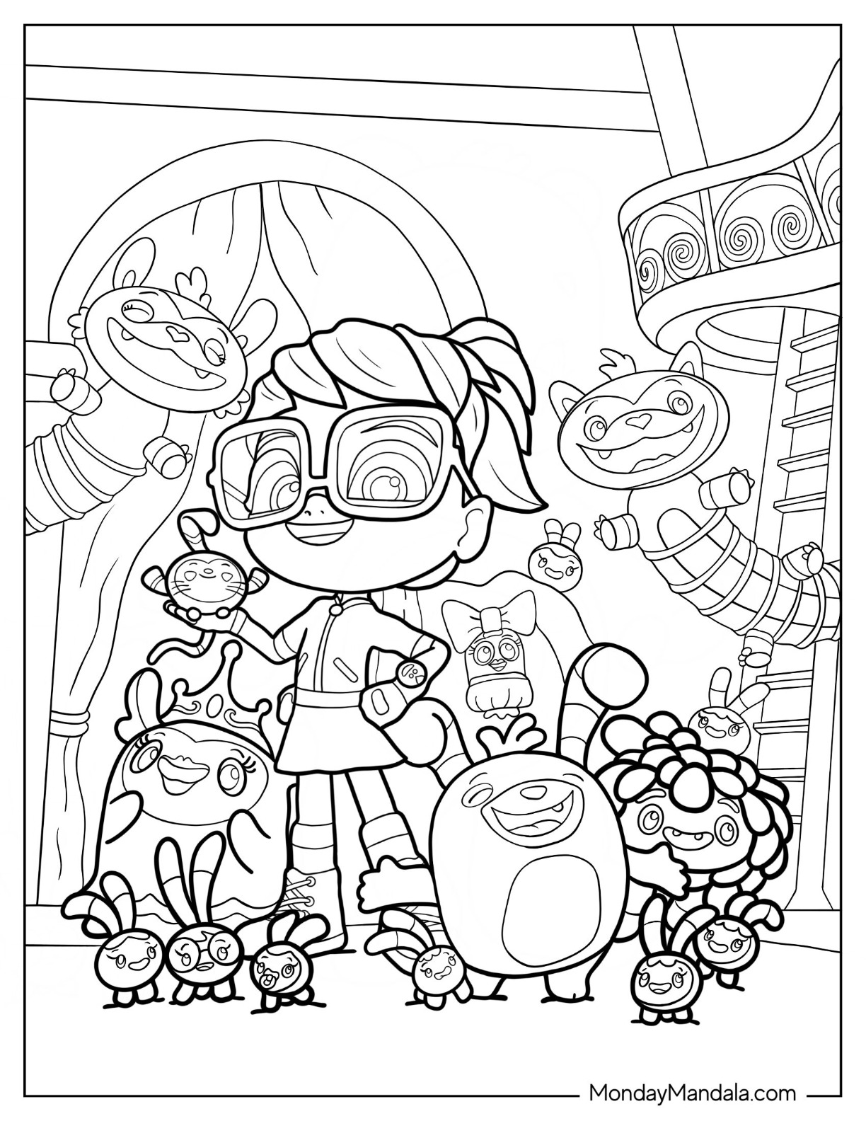 Detailed Abby Hatcher Coloring Page Of Fuzzly Friends coloring page