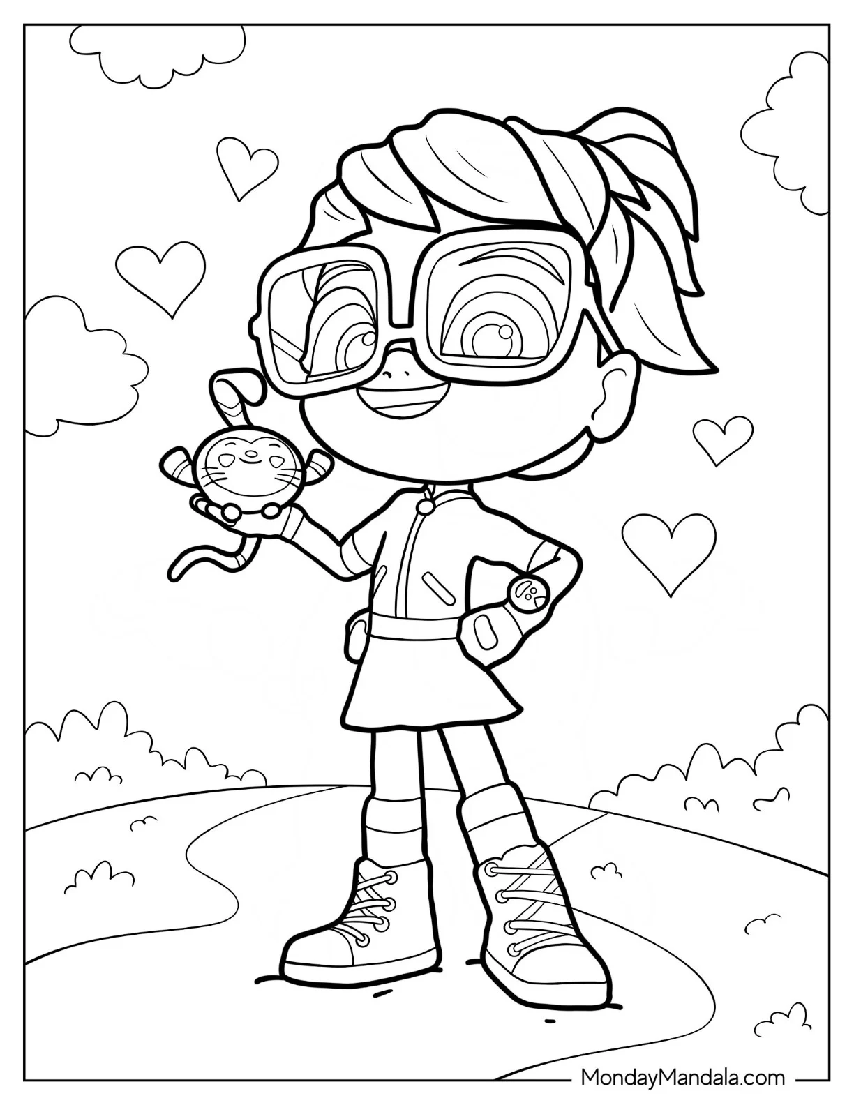 Simple Abby Hatcher Coloring Page Holding Teeny Terry For Kids coloring page