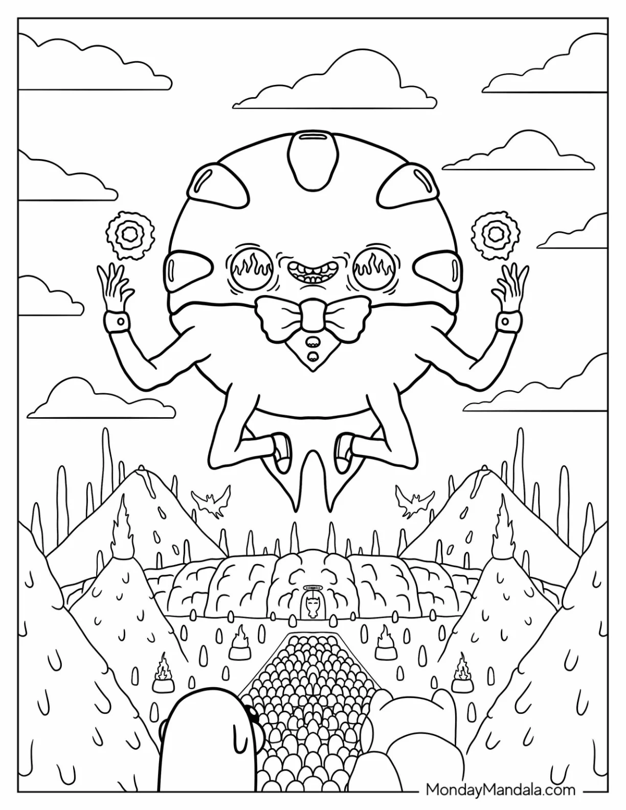 Adventure Time Coloring Page Of Creepy Peppermint Butler coloring page