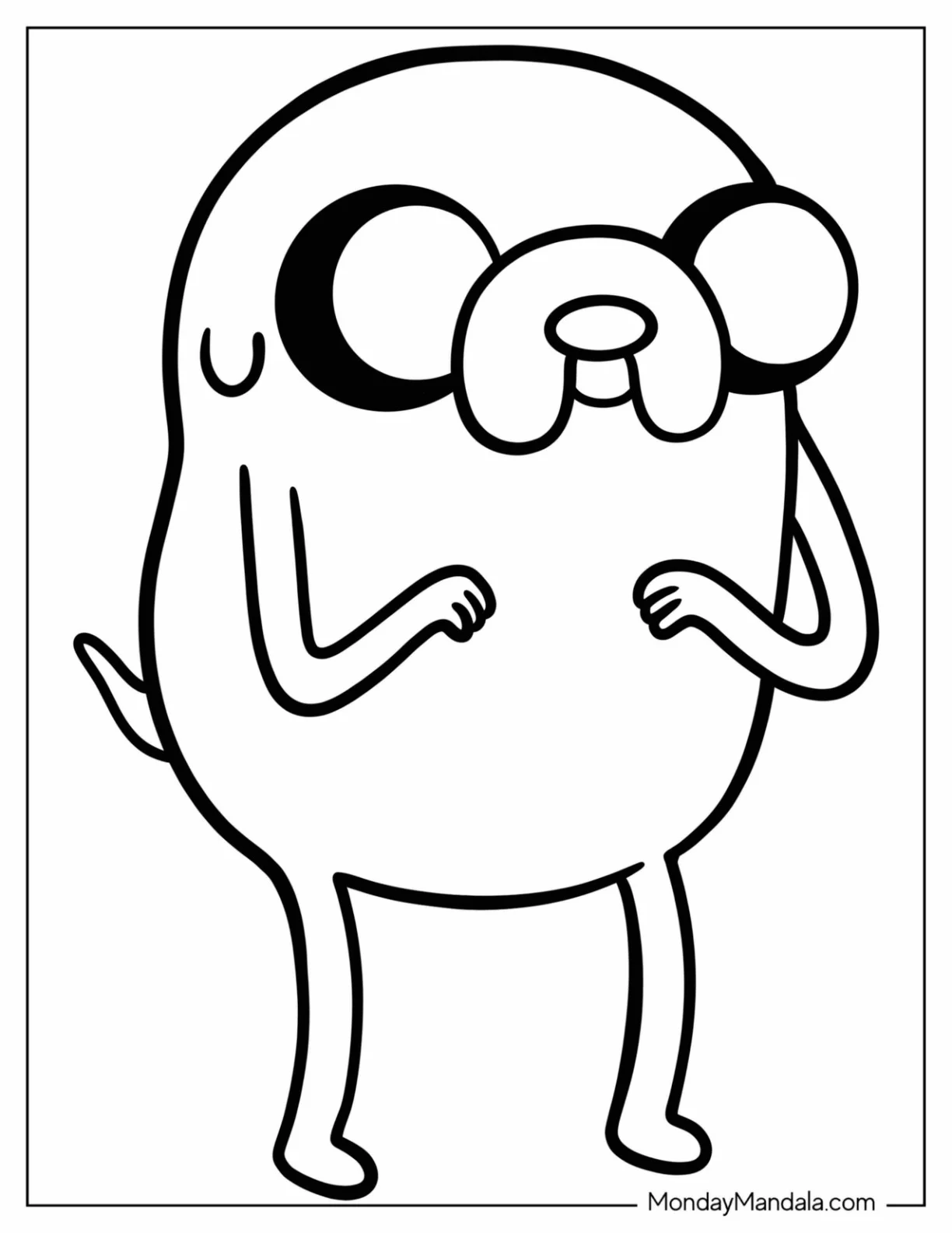 Adventure Time Coloring Page Of Simple Finn The Dog For Preschoolers coloring page