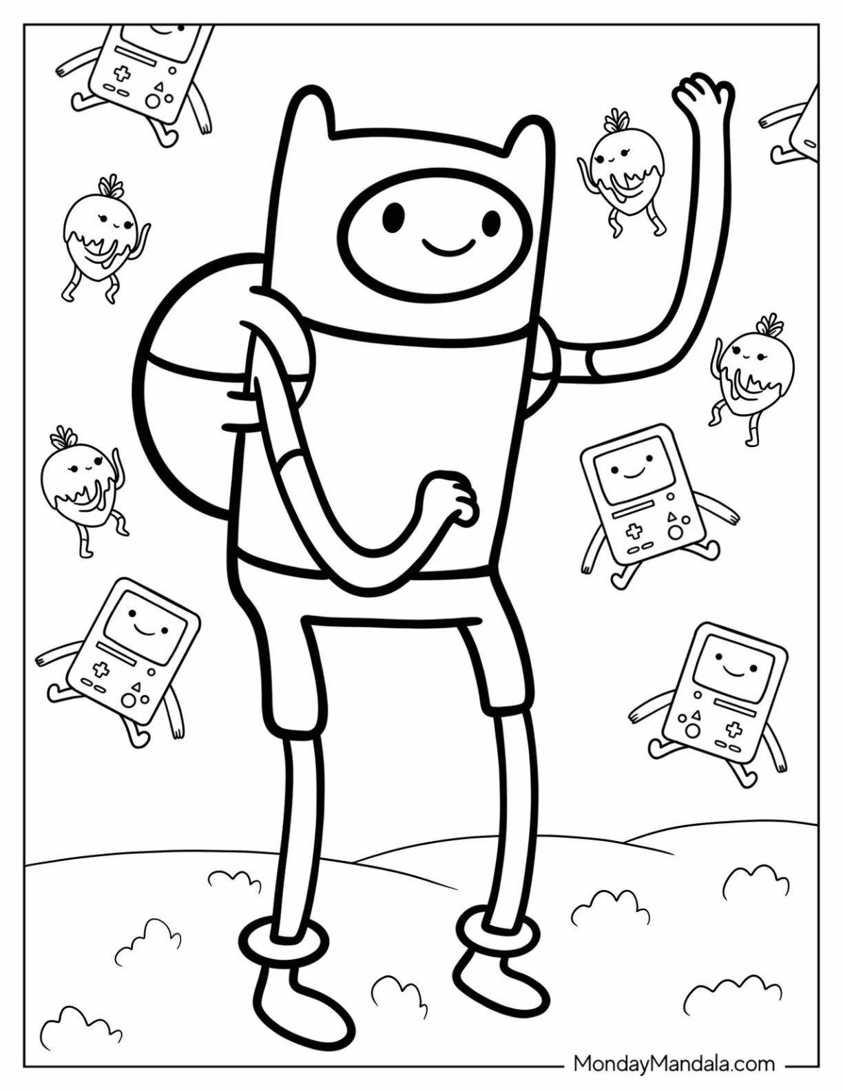 Adventure Time Coloring Page Of Simple Finn The Human For Kids coloring page — printable line art