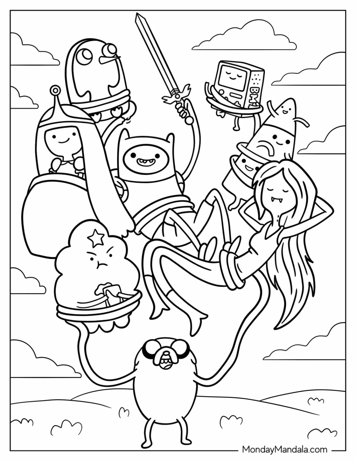 Adventure Time Coloring Page Poster coloring page — printable line art